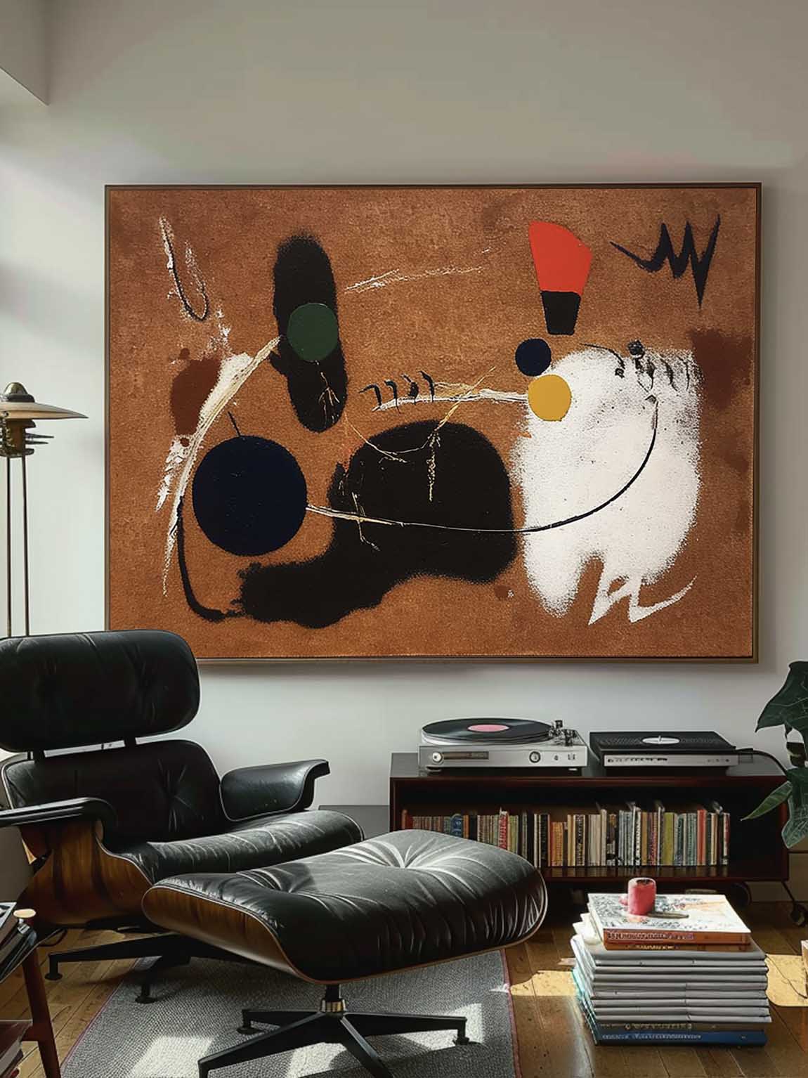 Vintage Black And White Abstract Canvas Art Original Abstract White Painting On Canvas Large Brown Art