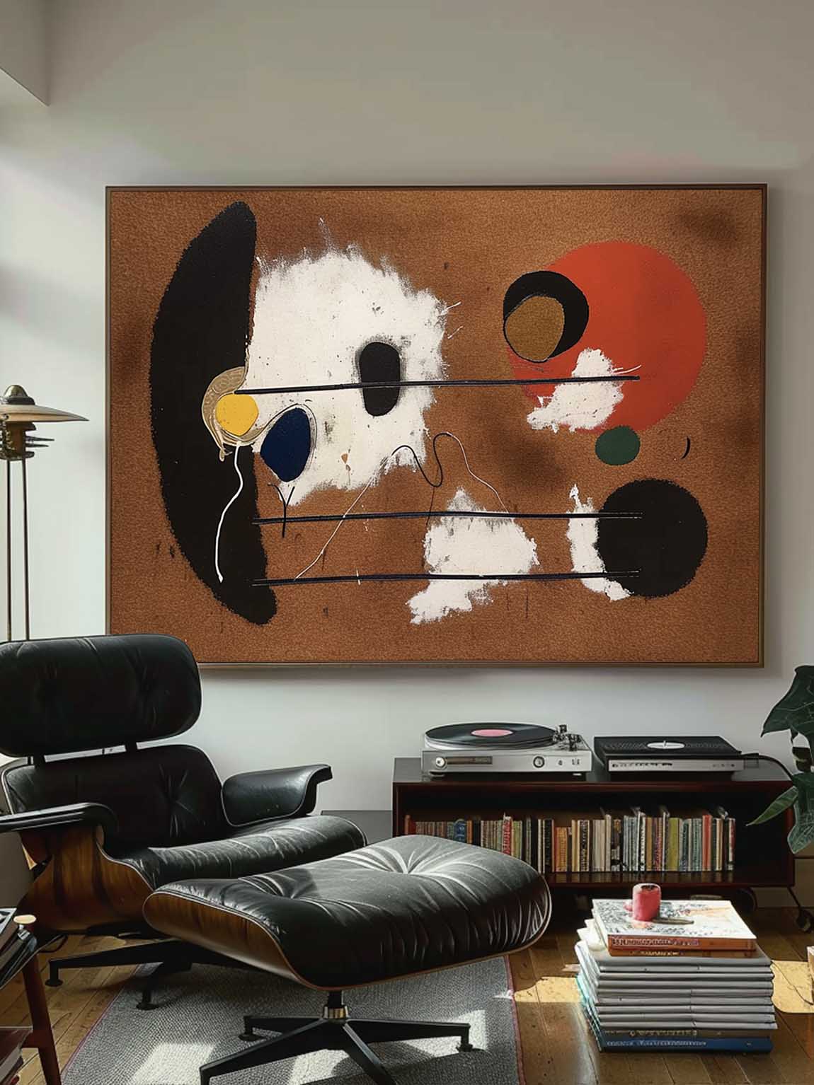 Vintage Brown Abstract Canvas Painting Minimalist Abstract Vintage Brown Painting Vintage Brown Decor