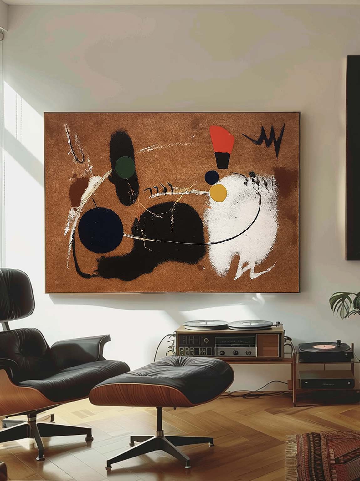 Vintage Black And White Abstract Canvas Art Original Abstract White Painting On Canvas Large Brown Art