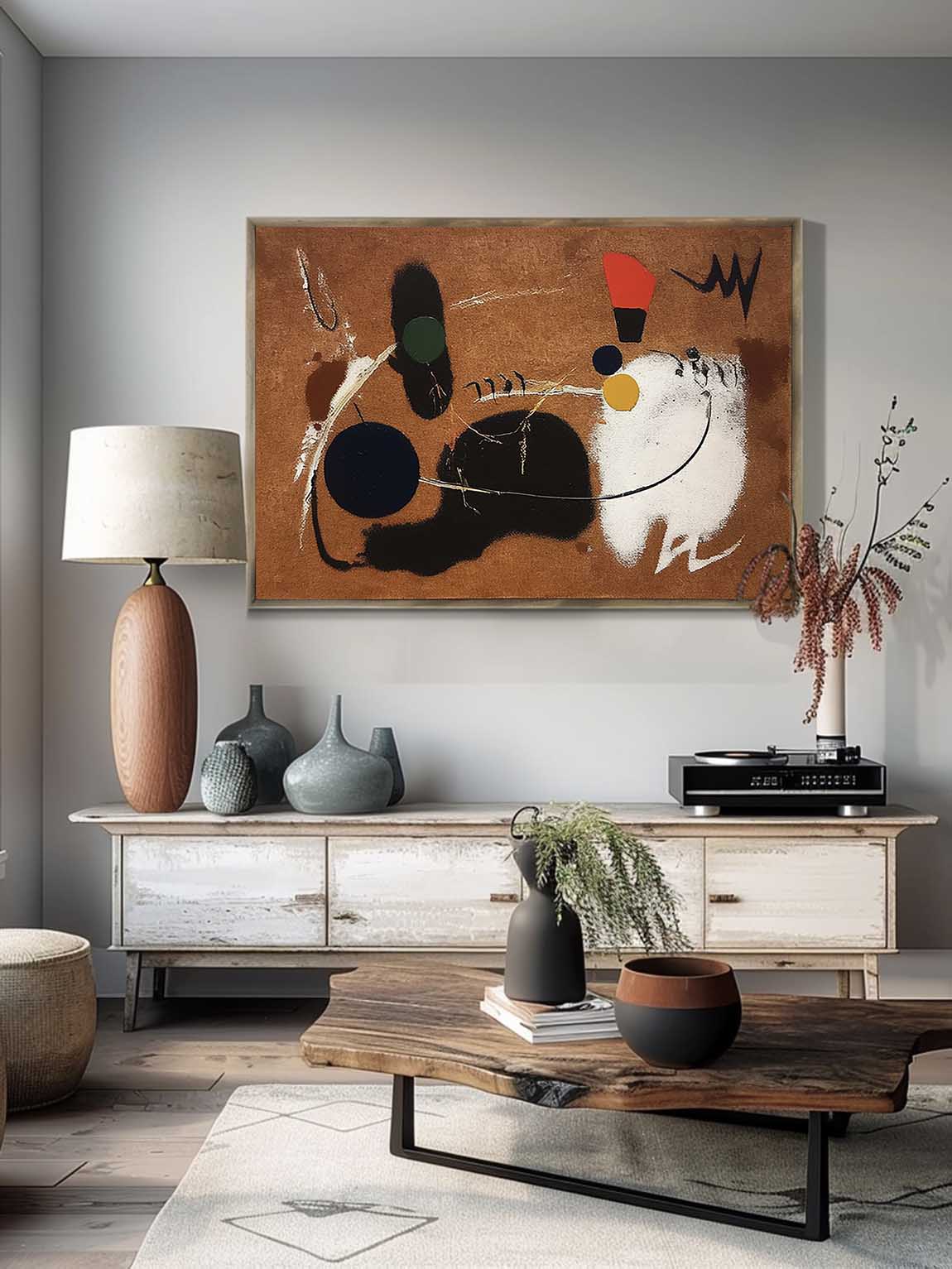 Vintage Black And White Abstract Canvas Art Original Abstract White Painting On Canvas Large Brown Art