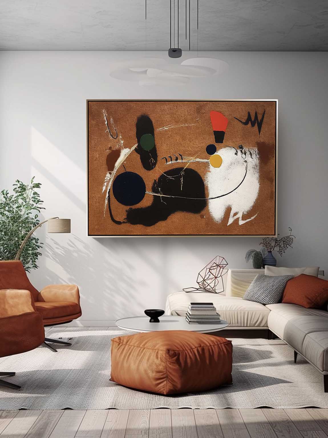 Vintage Black And White Abstract Canvas Art Original Abstract White Painting On Canvas Large Brown Art