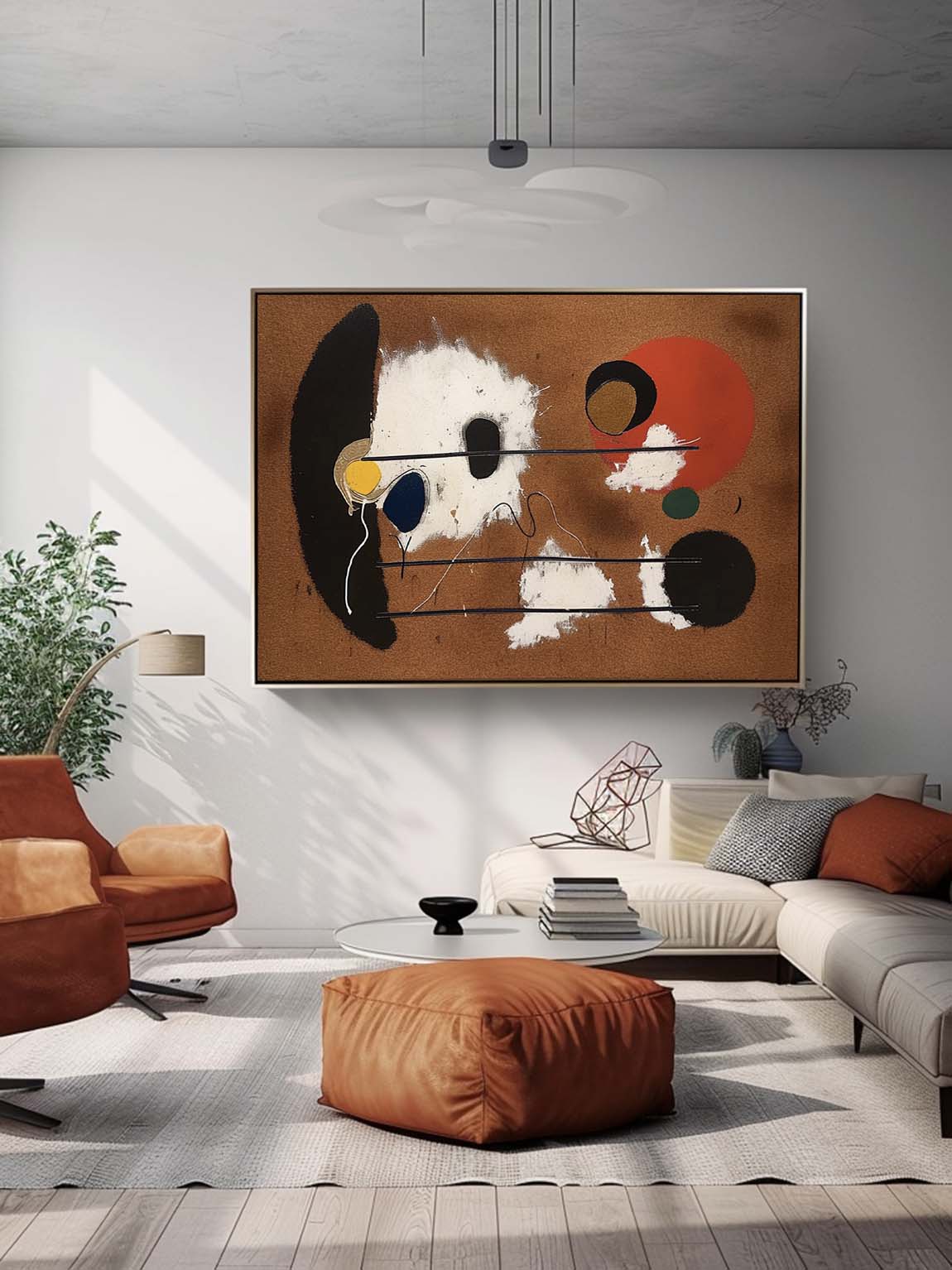 Vintage Brown Abstract Canvas Painting Minimalist Abstract Vintage Brown Painting Vintage Brown Decor