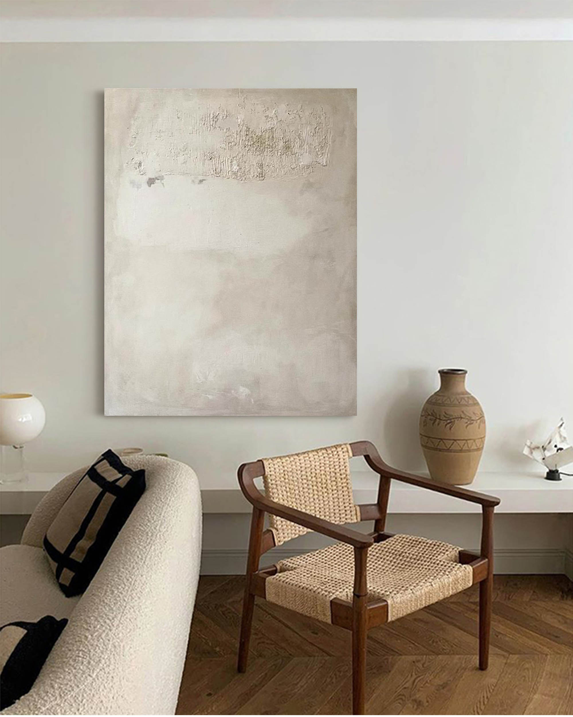 Beige Minimalist Wall Art Beige Texture Wall Art Beige Minimalist Painting on Canvas