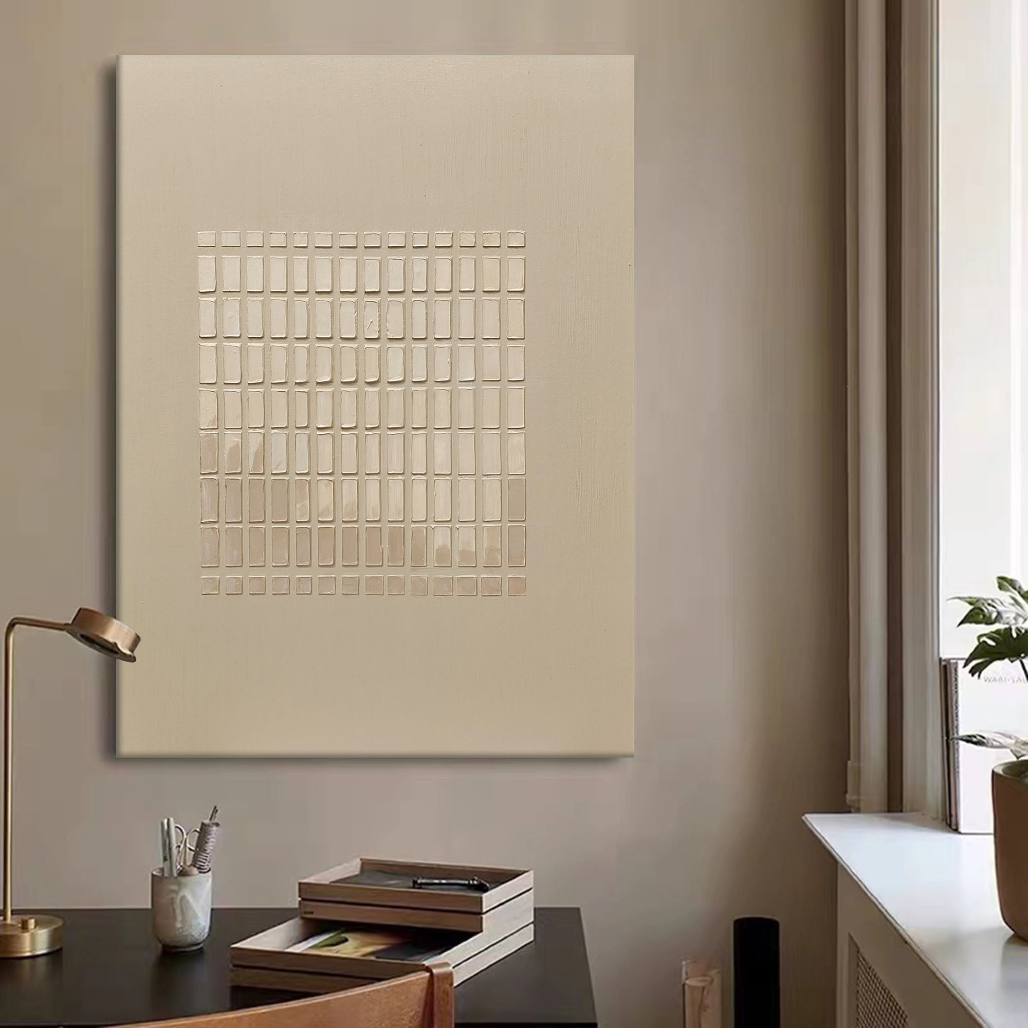 Brown 3D Textured Wall Art BrownMinimalist Painting Modern Minimalist Art