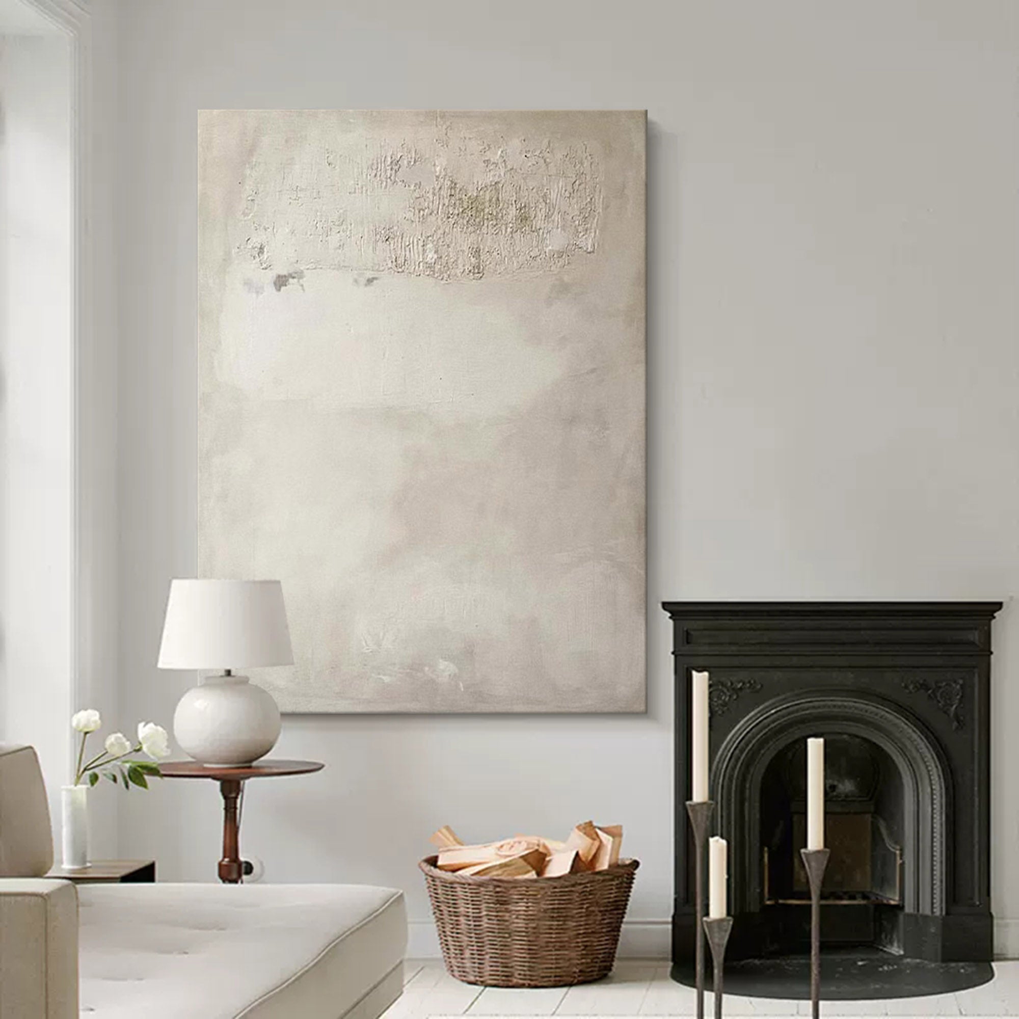 Beige Minimalist Wall Art Beige Texture Wall Art Beige Minimalist Painting on Canvas
