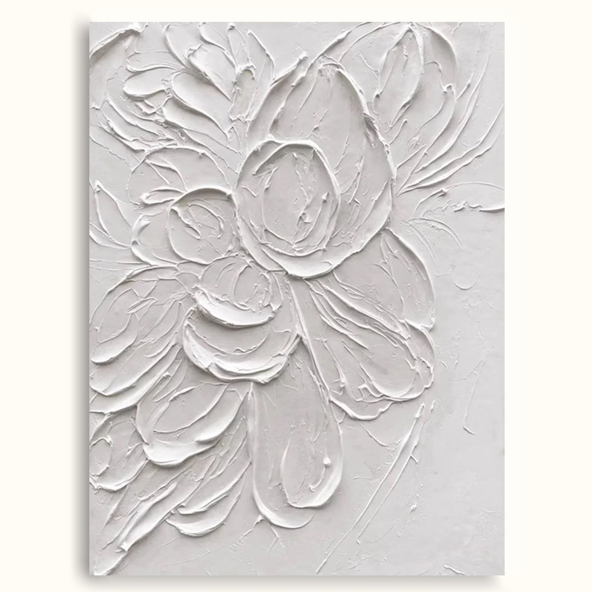 Original 3d Textured Wall Art White Flower Painting On Canvas Living ...