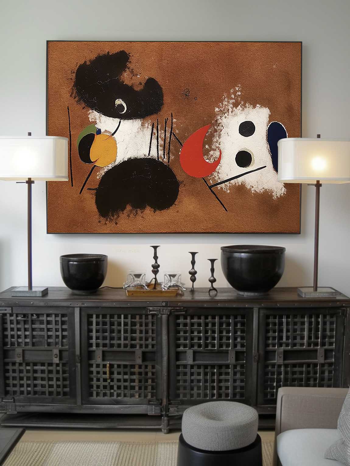 Minimalist Vintage Brown Artwork Vintage Brown And Black Abstract Canvas Art Vintage Brown Wall Art