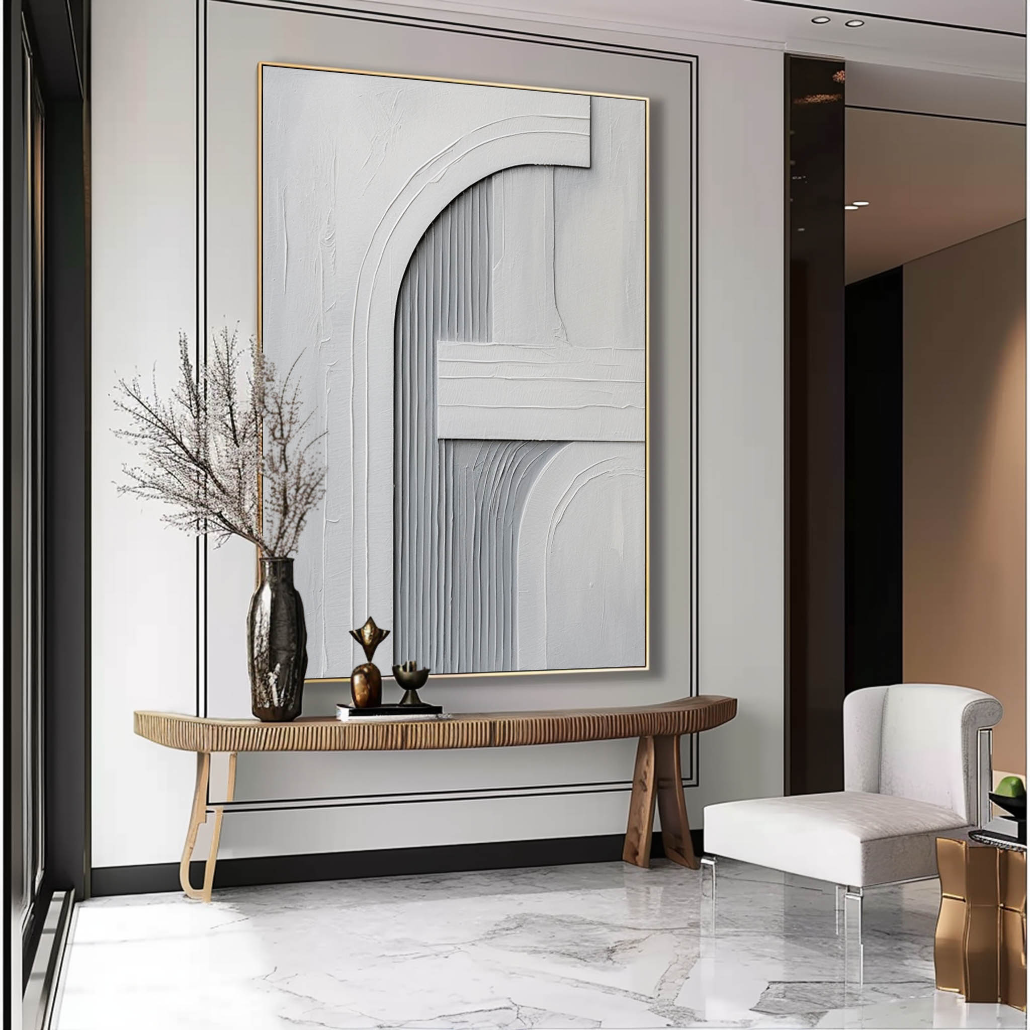 Minimalist White Texture Painting Large White Abstract Painting Large White Minimalist Wall Art