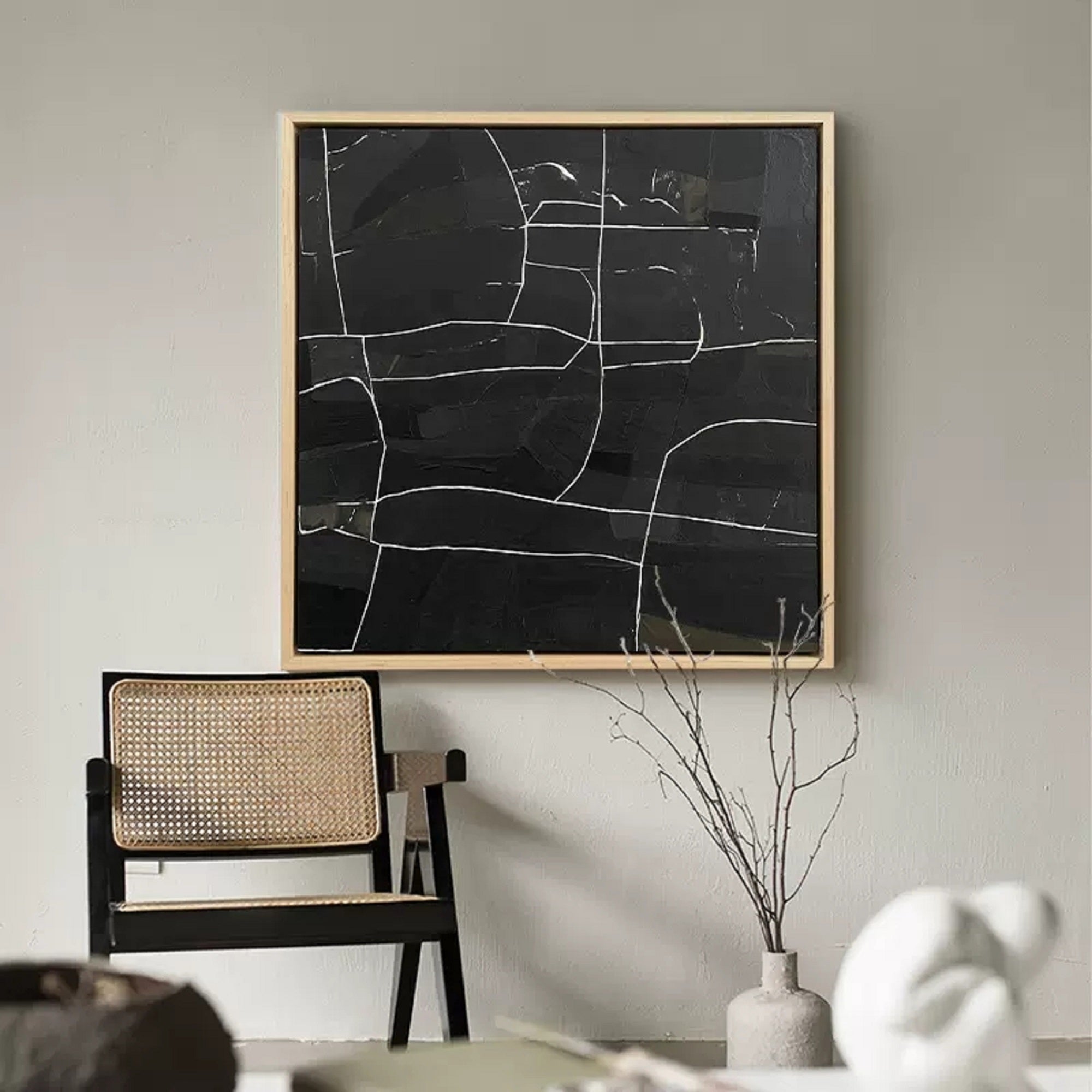 black and white minimalist art framed line minimalist painting black minimalist painting