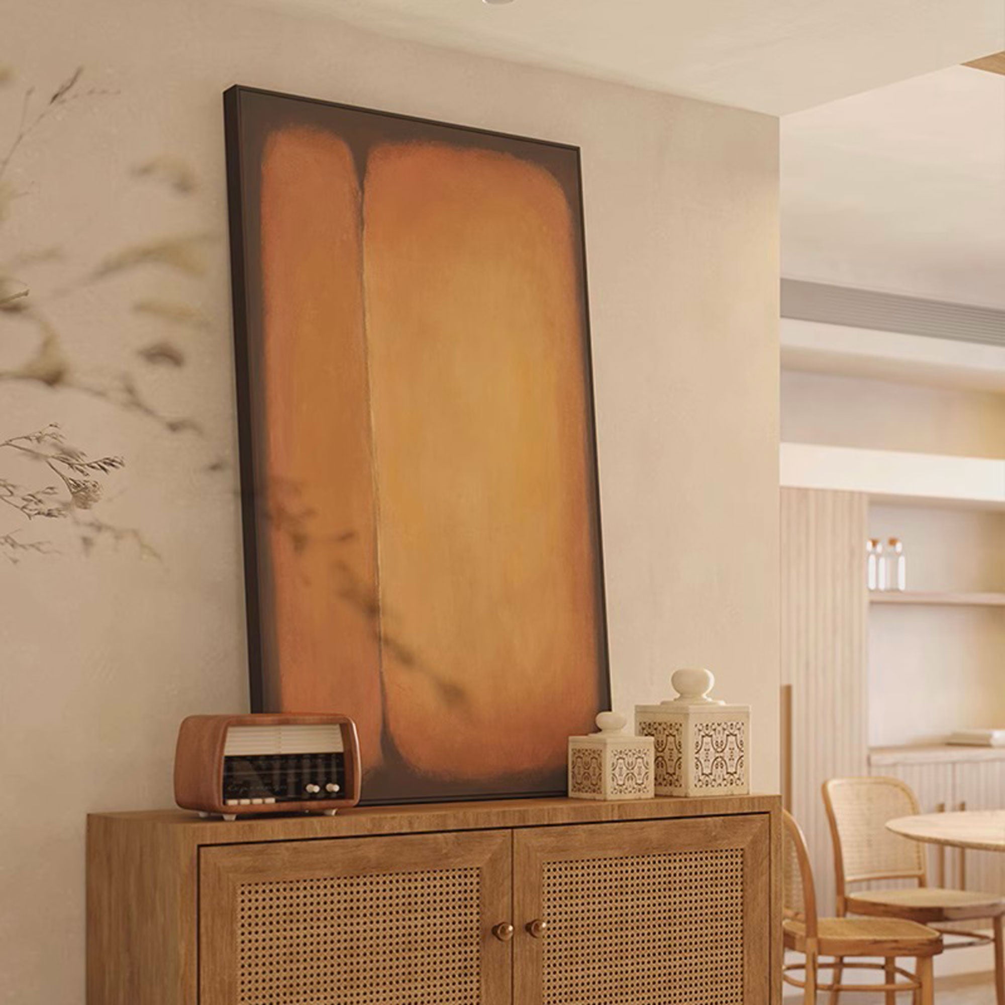 Large Bright Modern Minimalist Abstract Painting On Canvas For Living Room