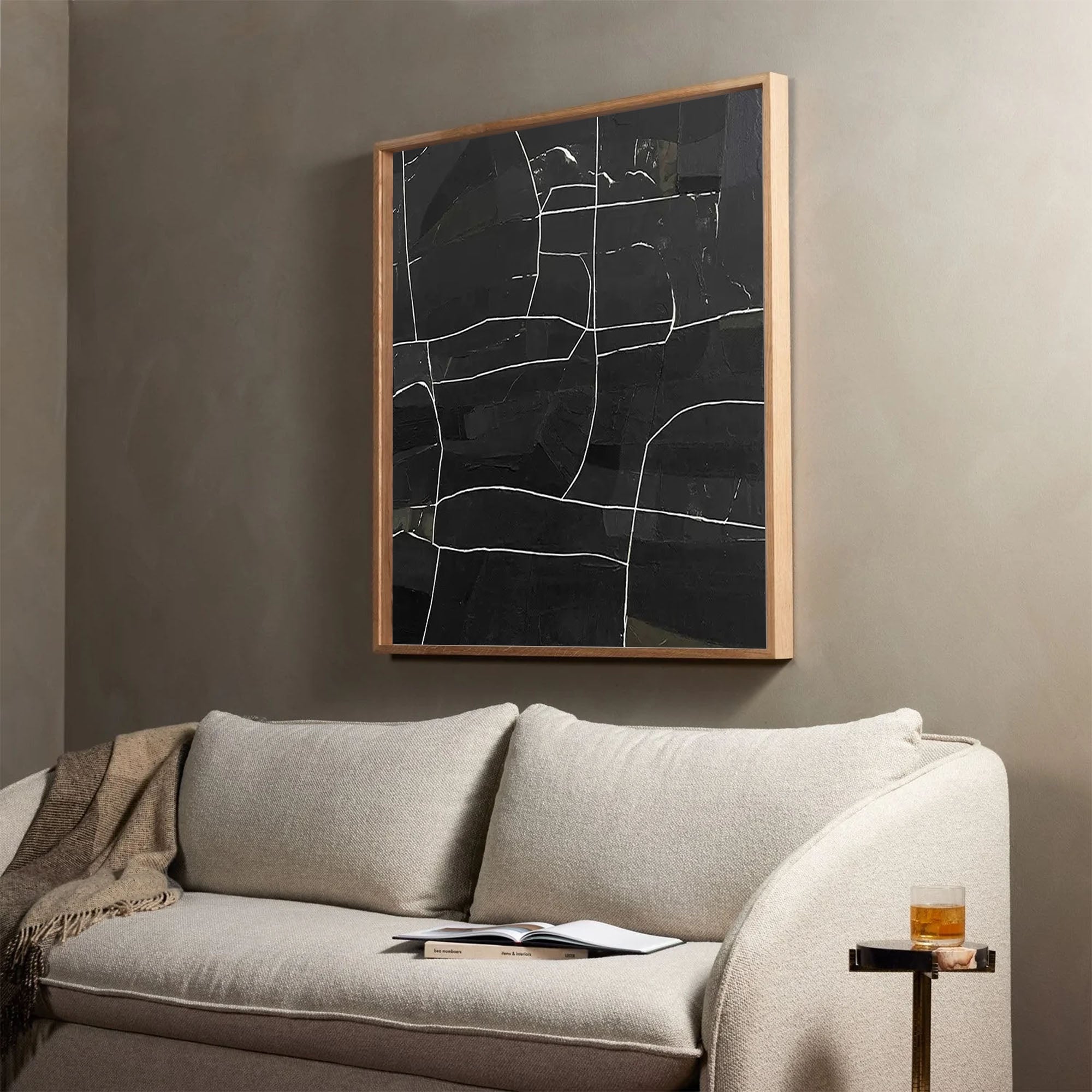 black and white minimalist art framed line minimalist painting black minimalist painting