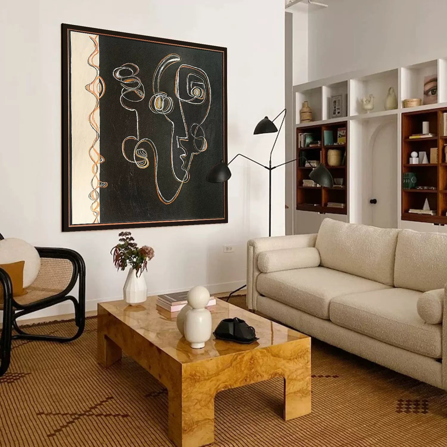 abstract minimalist line portrait art minimal face line art abstract woman art