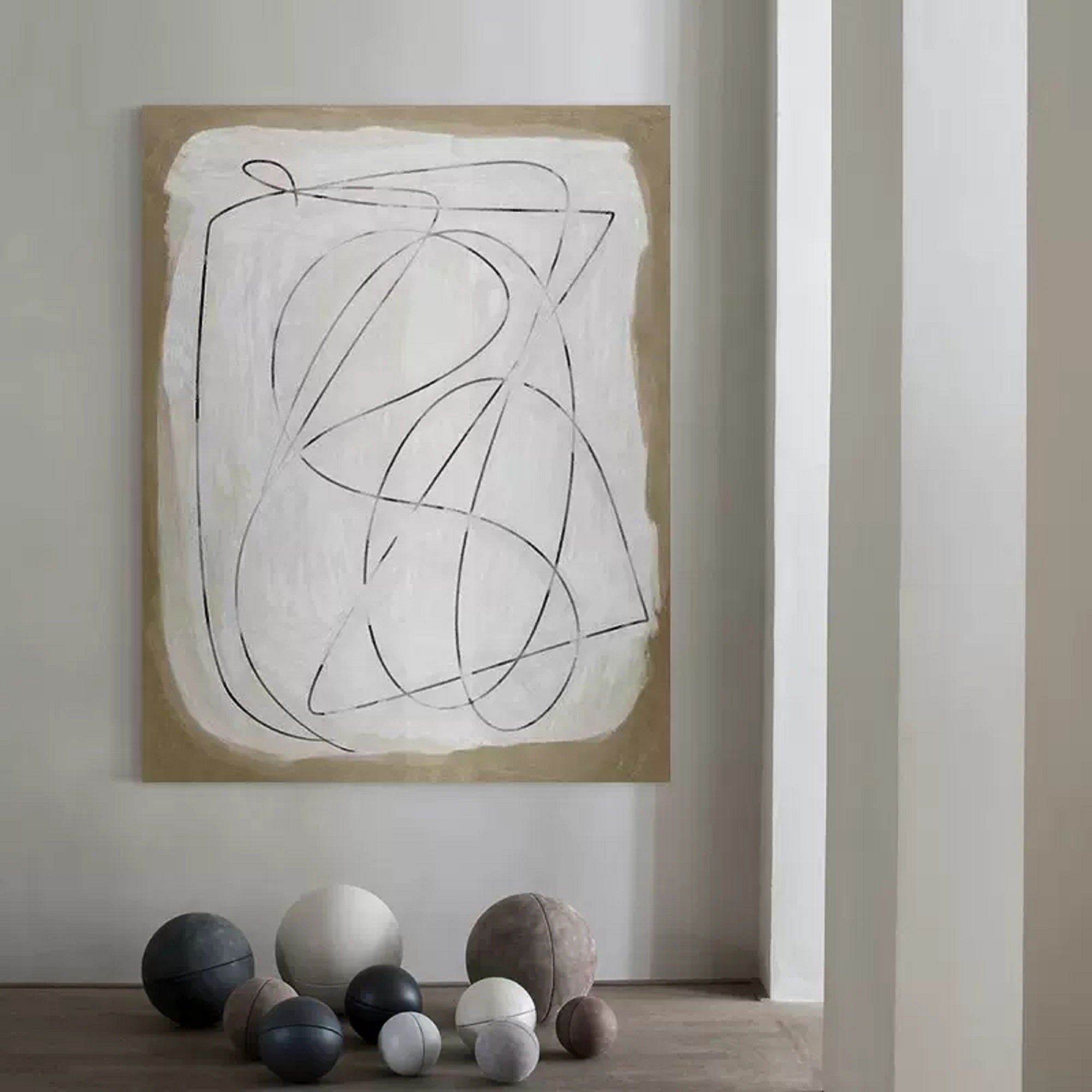 minimal line art painting minimalist acrylic painting framed japanese minimalist painting