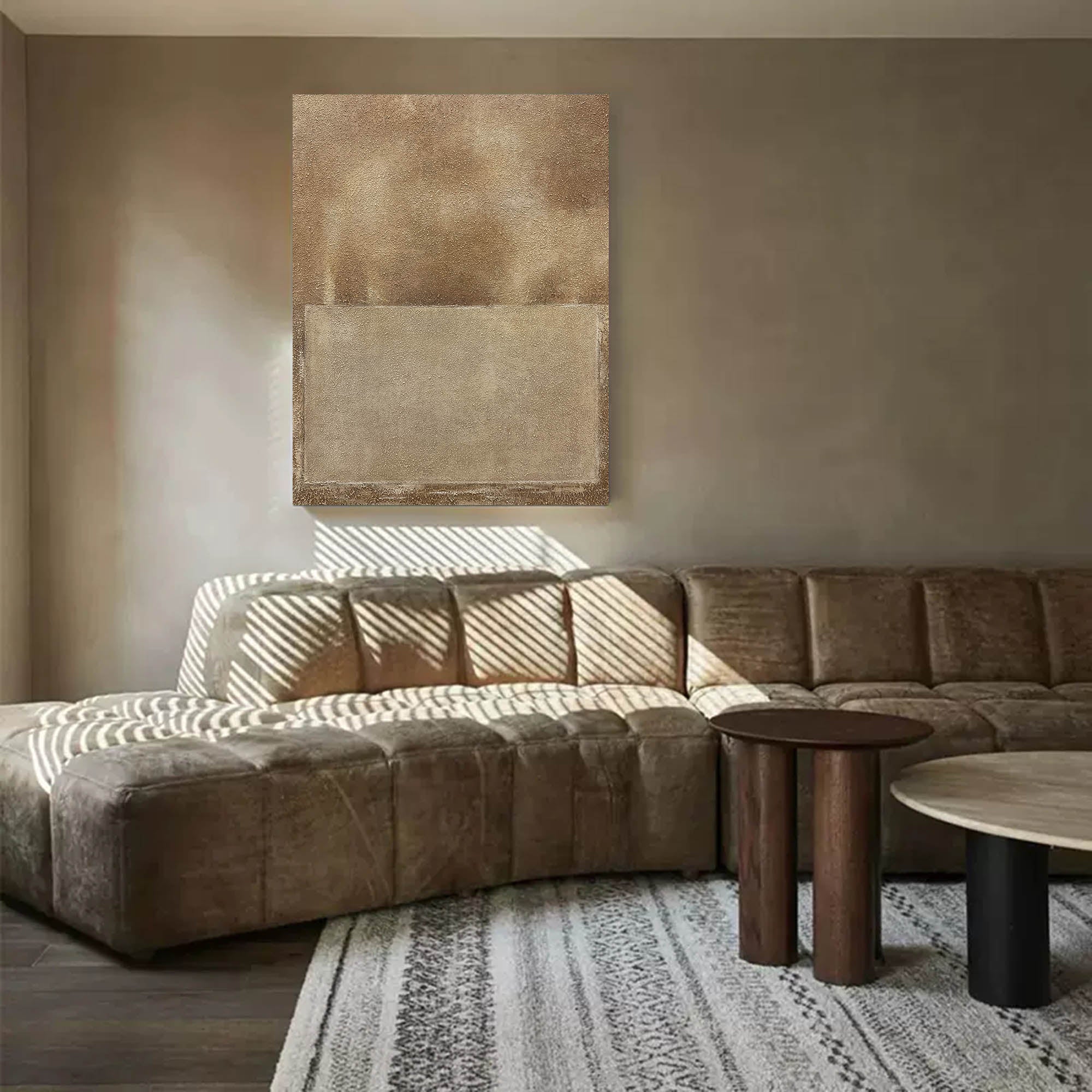 brown textured minimal art painting framed minimal art painting contemporary minimalist painting acrylic