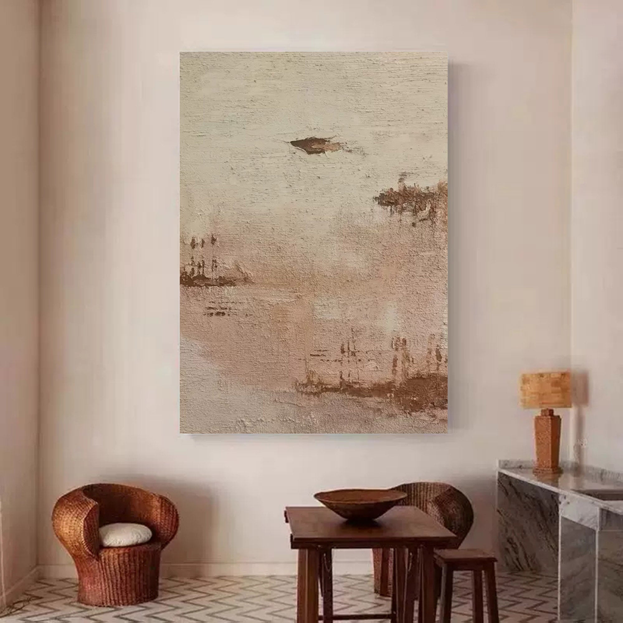 minimalist abstract landscape painting large minimal landscape art for living room