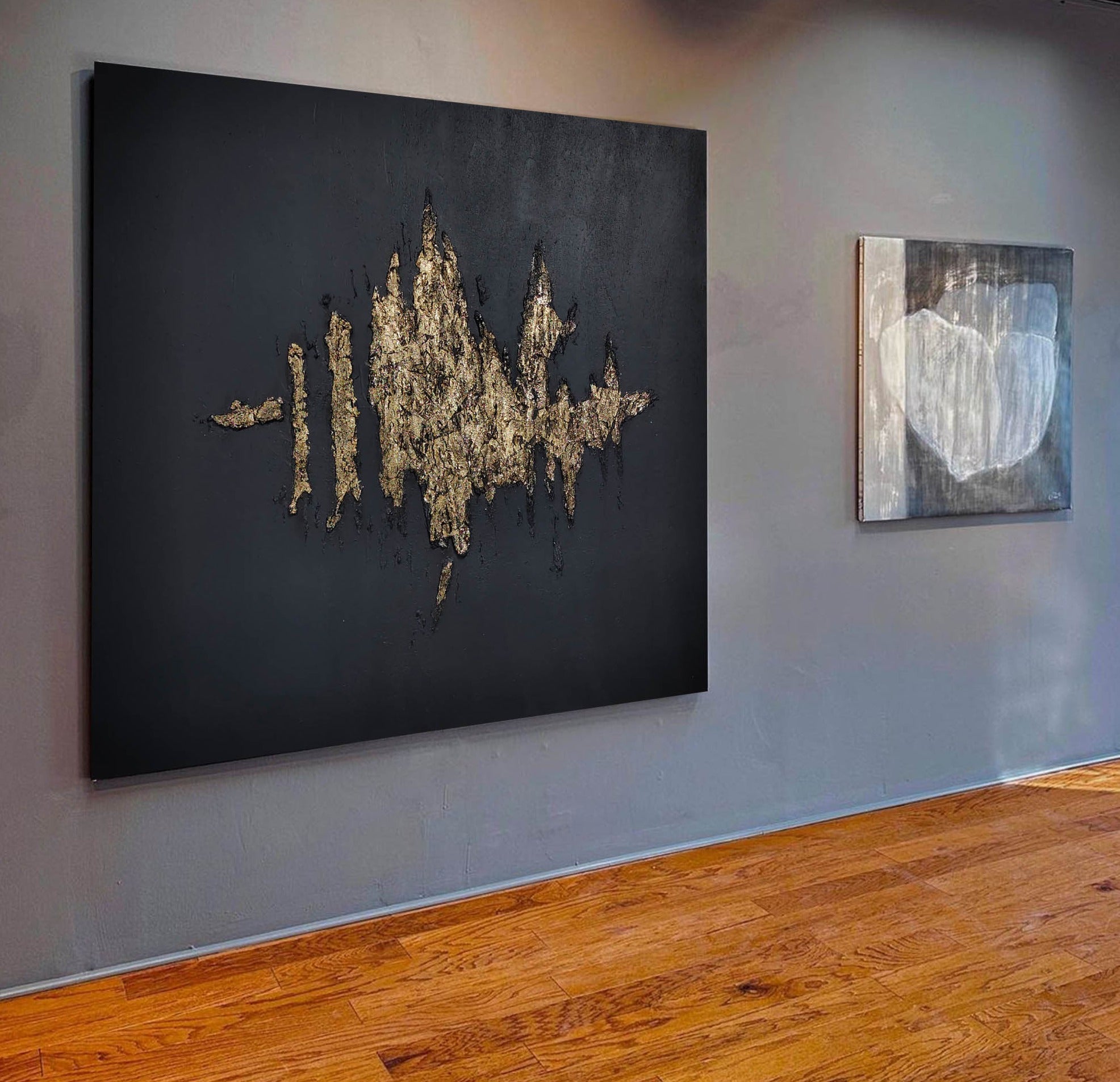 black and gold minimalist painting framed large texture minimalist wall art for living room