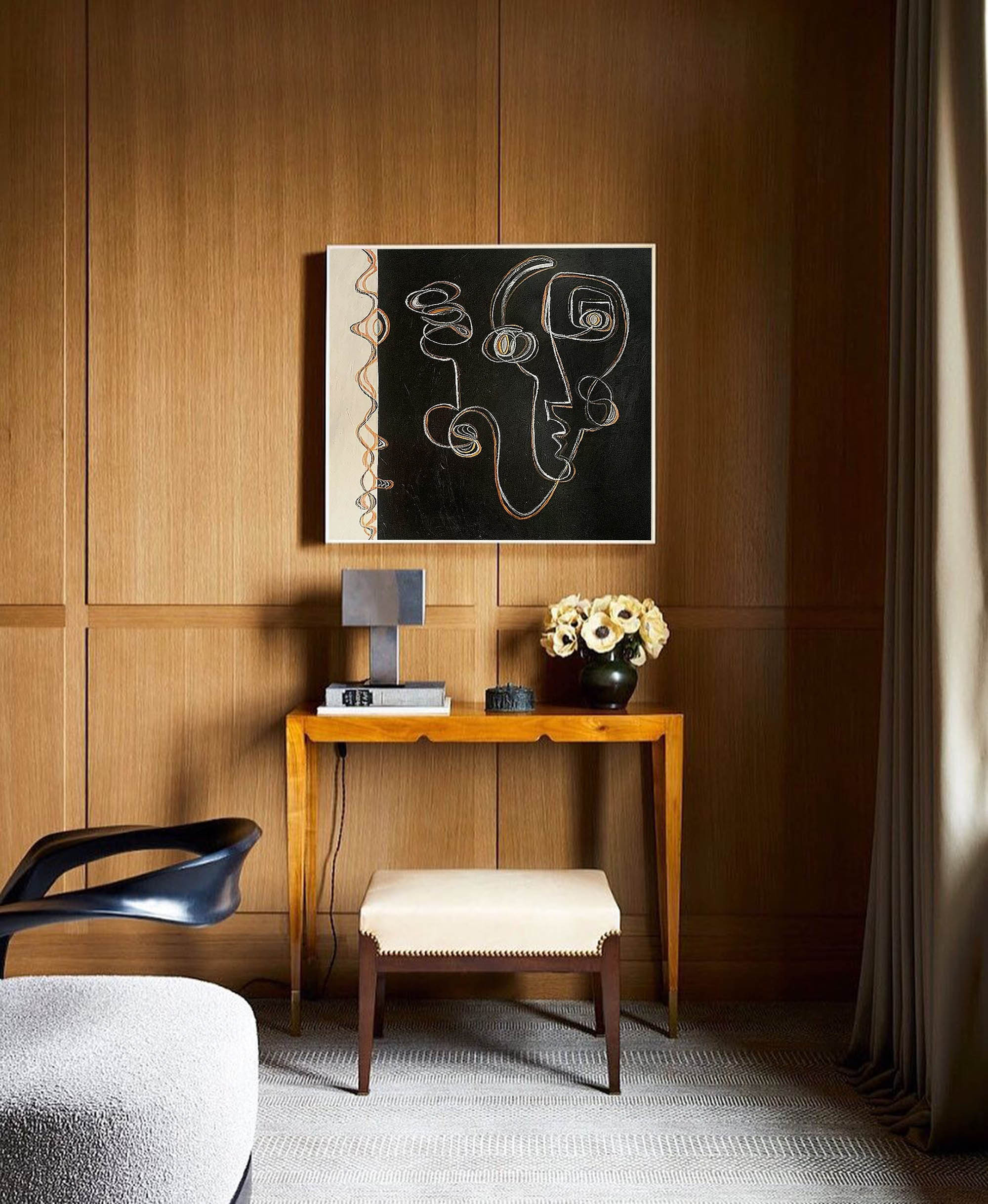 abstract minimalist line portrait art minimal face line art abstract woman art