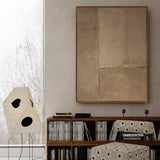 Beige Brown Abstract Canvas Art Minimalist Beige Wall Art Brown Wabi-Sabi Wall Painting