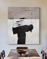 Modern Minimalist Acrylic Painting On Canvas Black And White For Living Room