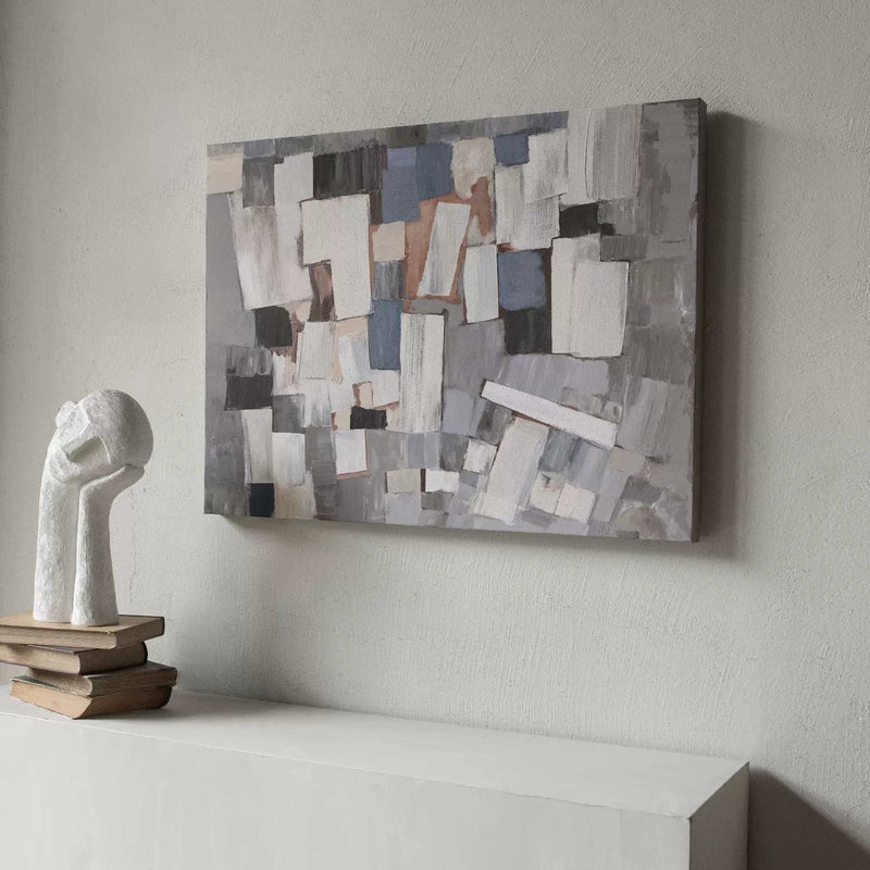 Minimalist Geometric Abstract Art Framed Modern Minimalist Painting Acrylic