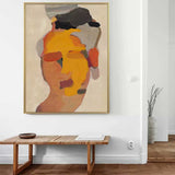 Female Abstract Minimalist Portrait Canvas Painting Minimalist Woman Art Framed