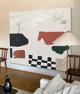 Nordic Minimalist Art Texture Framed Large Retro Minimalist Art For Living Room