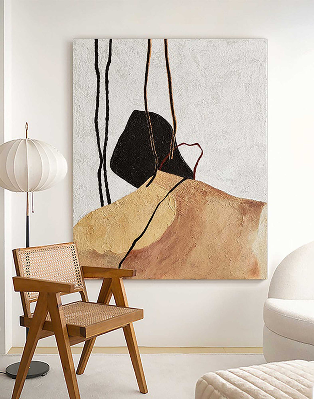 Contemporary Minimalist Painting Acrylic Framed Simplistic Art ...