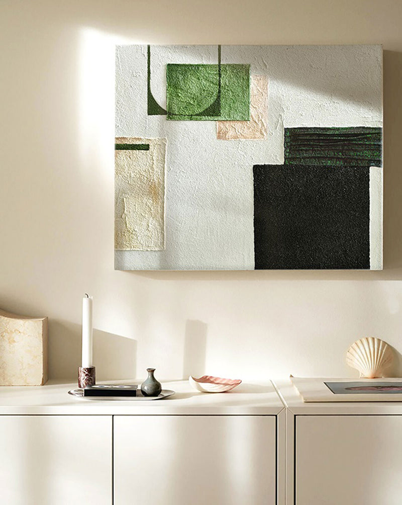 Modern Minimalist Abstract Canvas Painting Textured Minimalist Art For Living Room