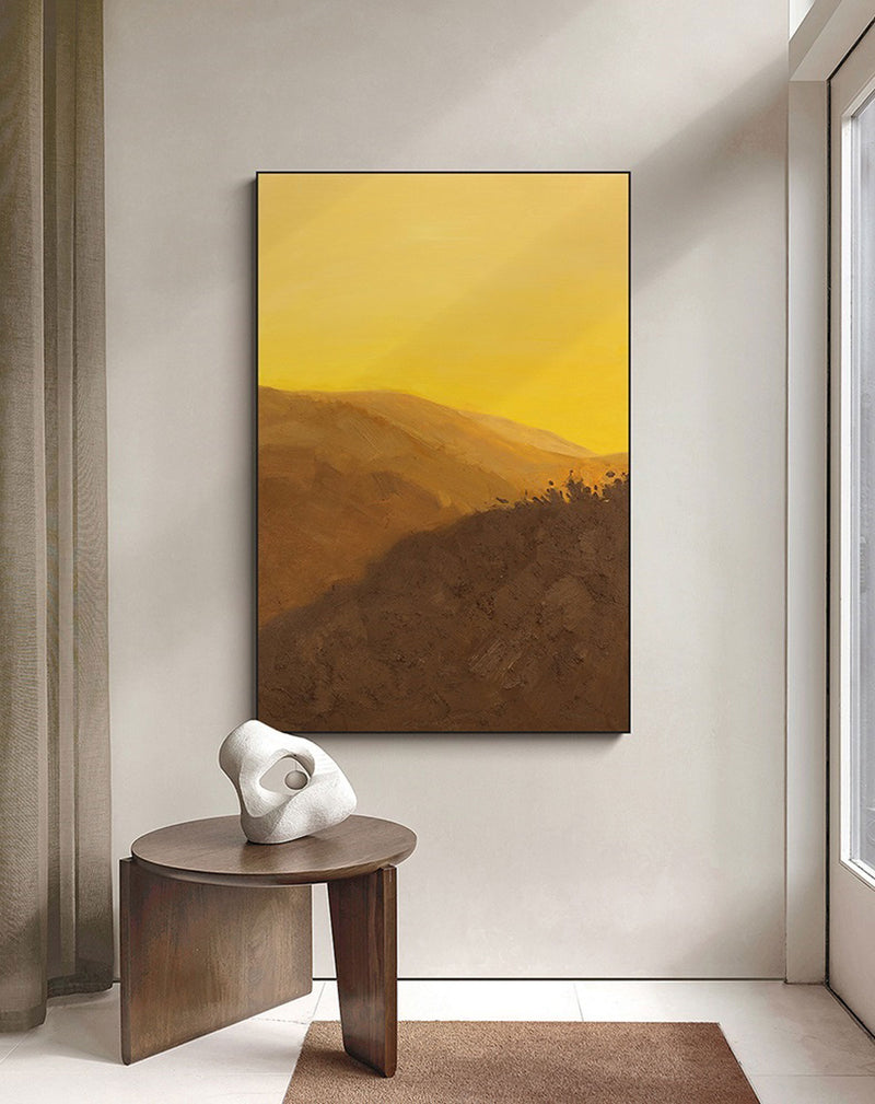 Mountain Minimalist Canvas Art Framed Modern Minimalist Abstract Landscape Painting For Living Room