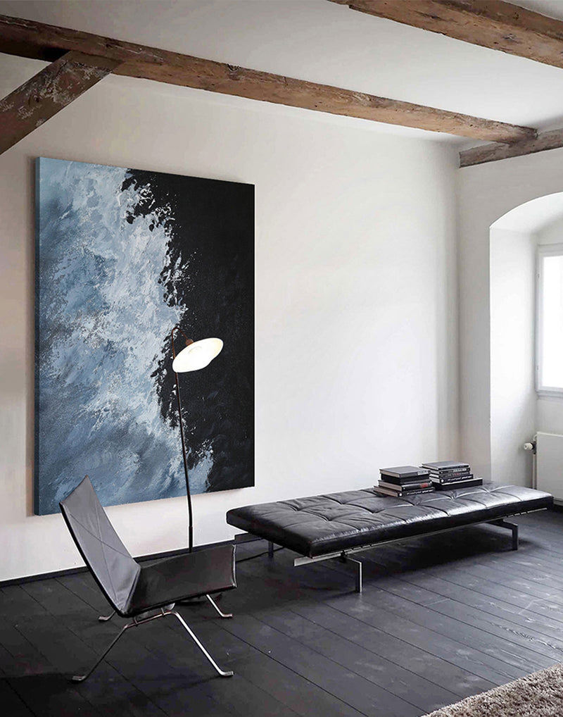 Texture Beach And Ocean Minimalist Canvas Painting Acrylic Framed For Living Room
