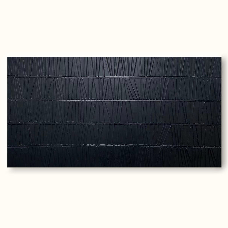 Black Textured Painting Black Wall Art Black Wall Decor Black 3d Minimalist Painting