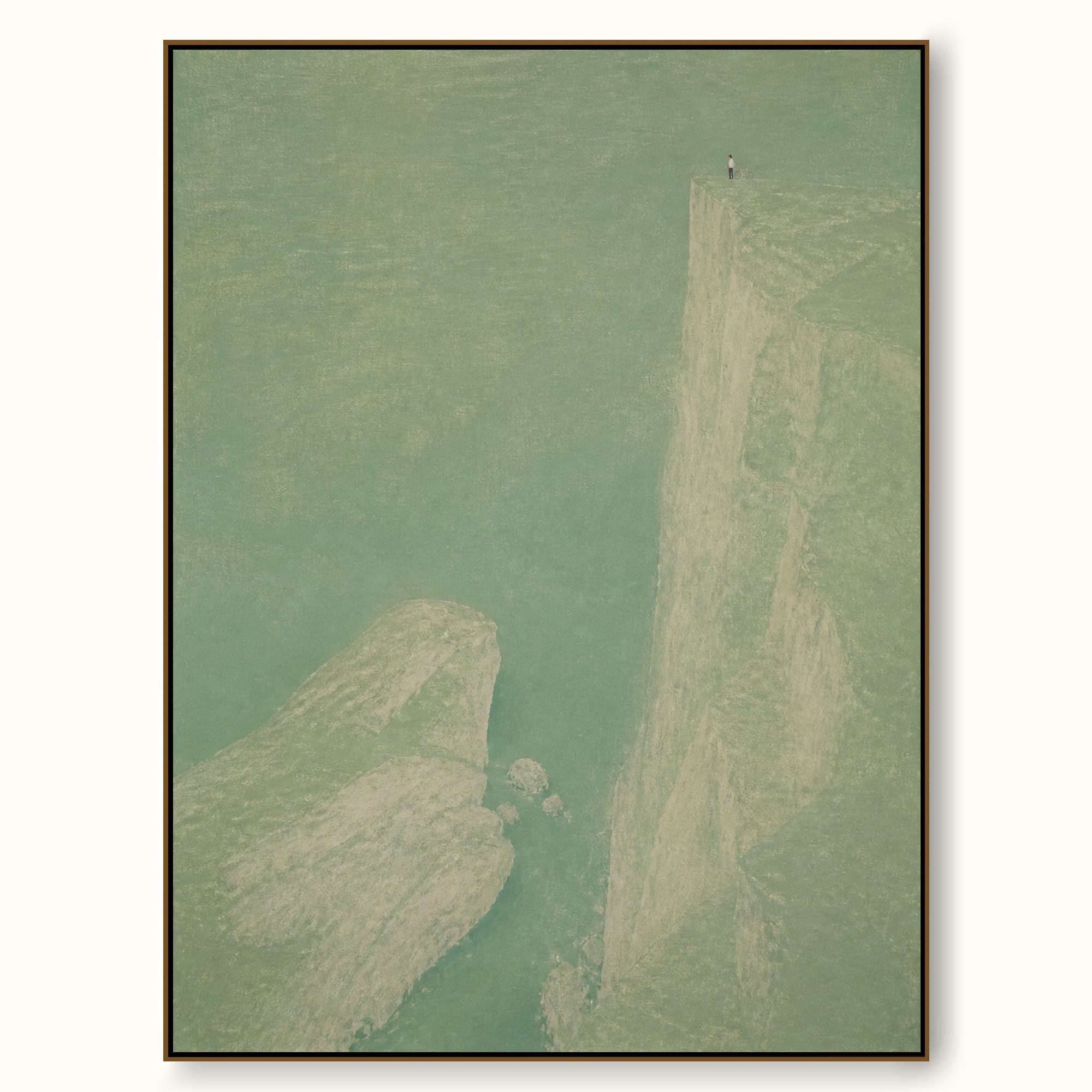 Large Abstract Green Mountain Figure Art For Bedroom Decor