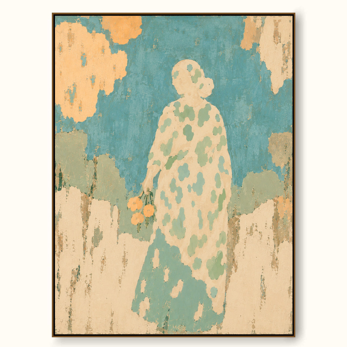 Large Contemporary Woman Painting In Soft Neutral Tones For Bedroom Decor