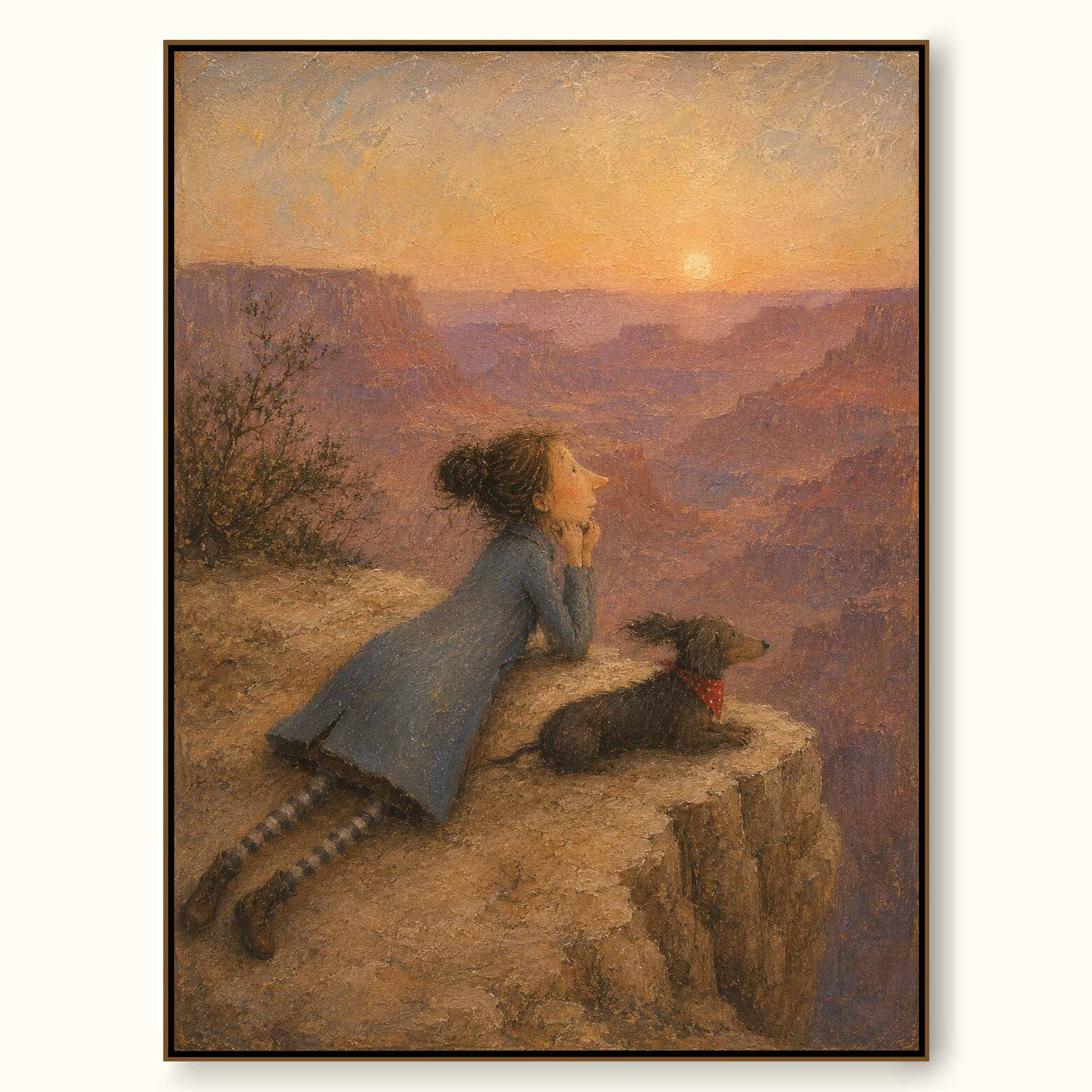 Hand Painted Grand Canyon Pet Travel Oil Painting Grand Canyon Sunset Painting