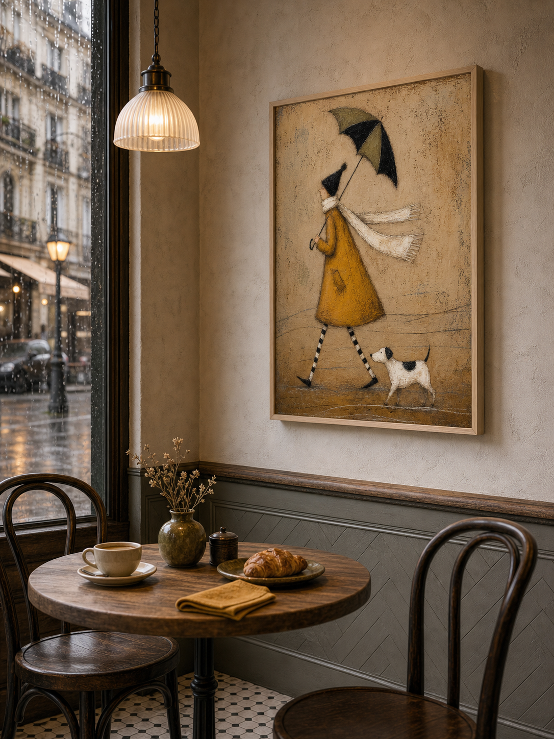 Vintage Minimalism Figures Art Large Abstract Figure Painting Framed Textured Painting For Living Room
