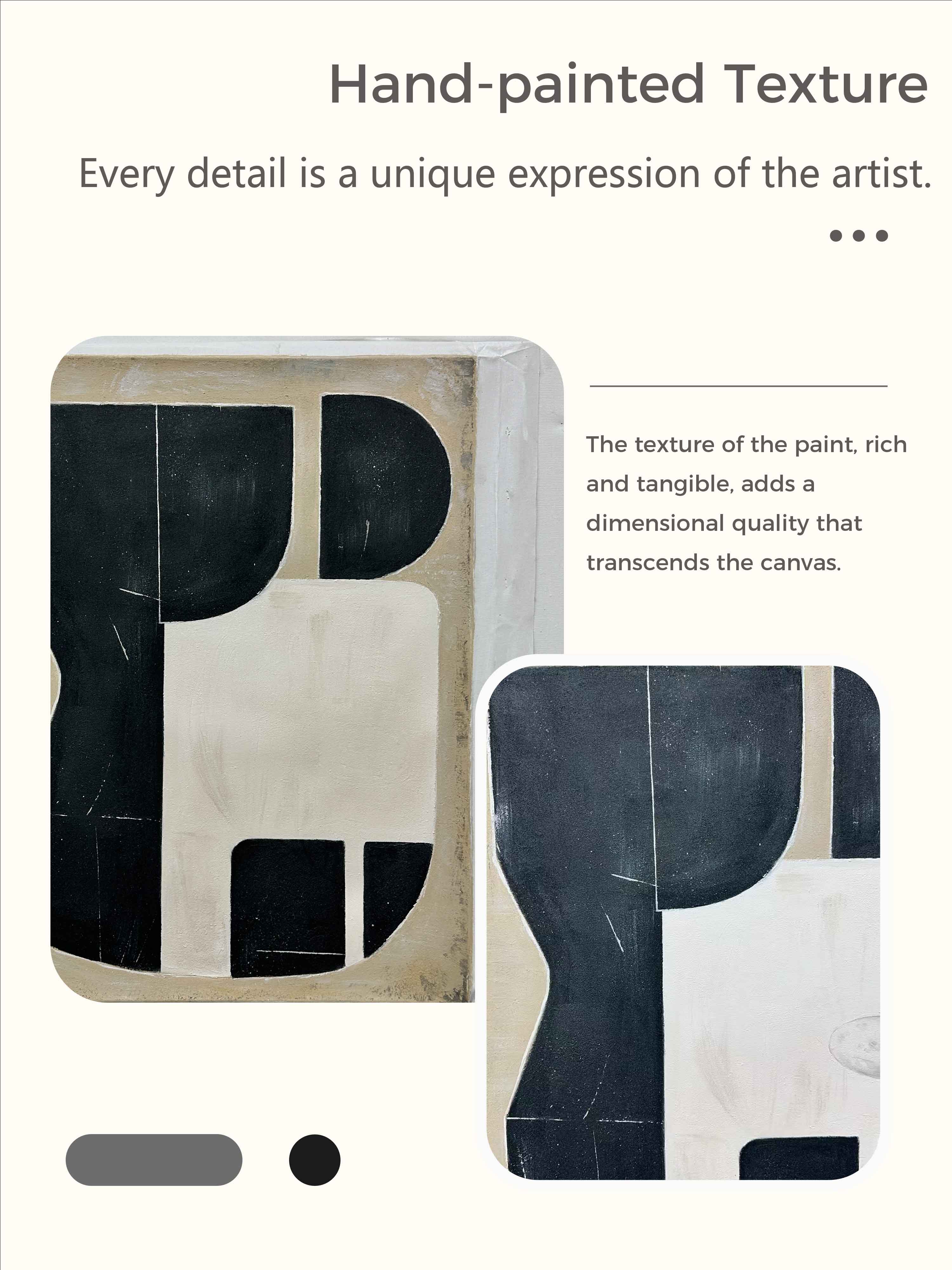 Large Black Abstract Wall Art White And Black Minimalist Painting Contemporary Wall Decor