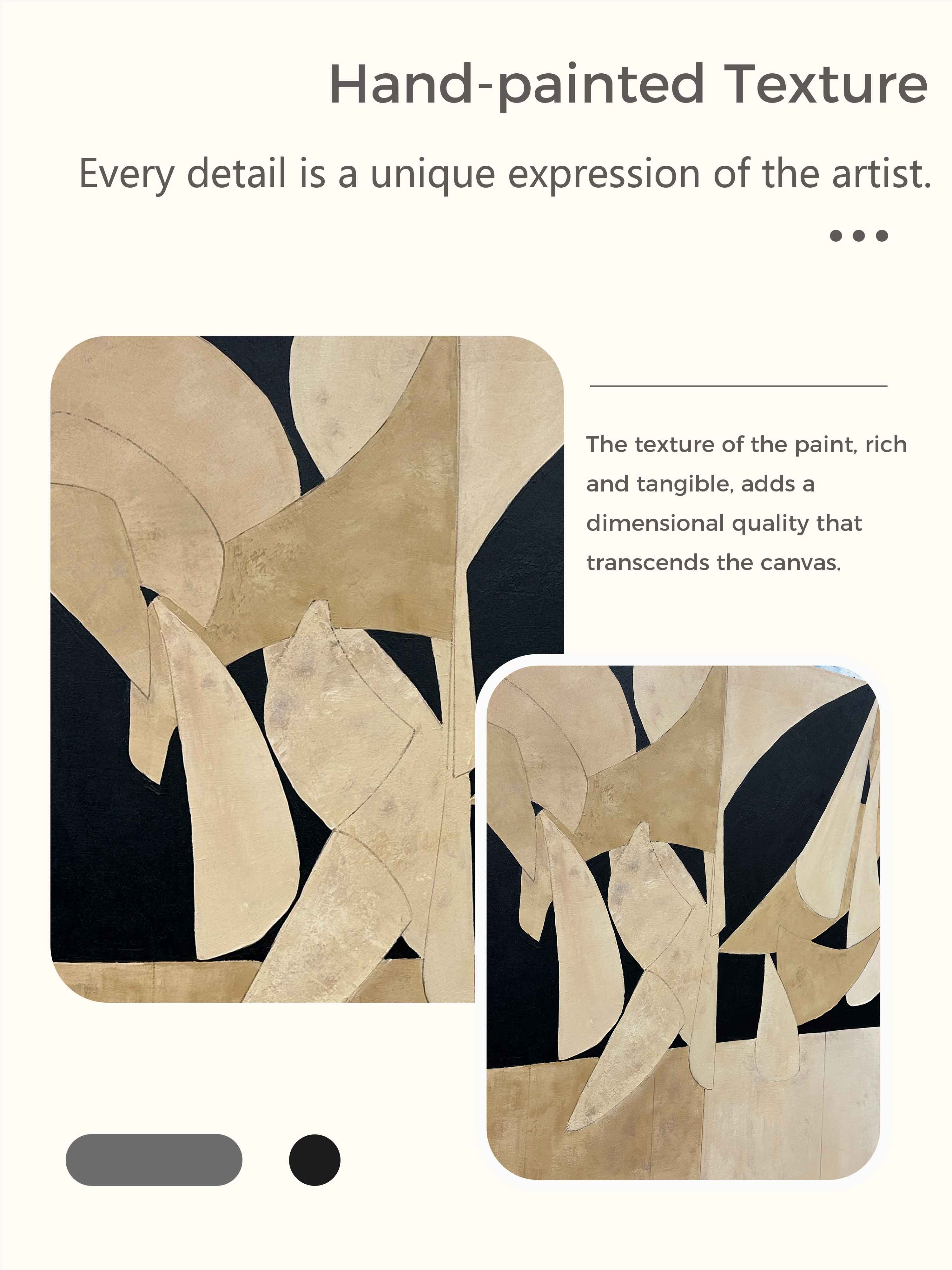 Brown White Minimalist Painting On Canvas Brown Black Minimalist Painting Beige Abstract Art