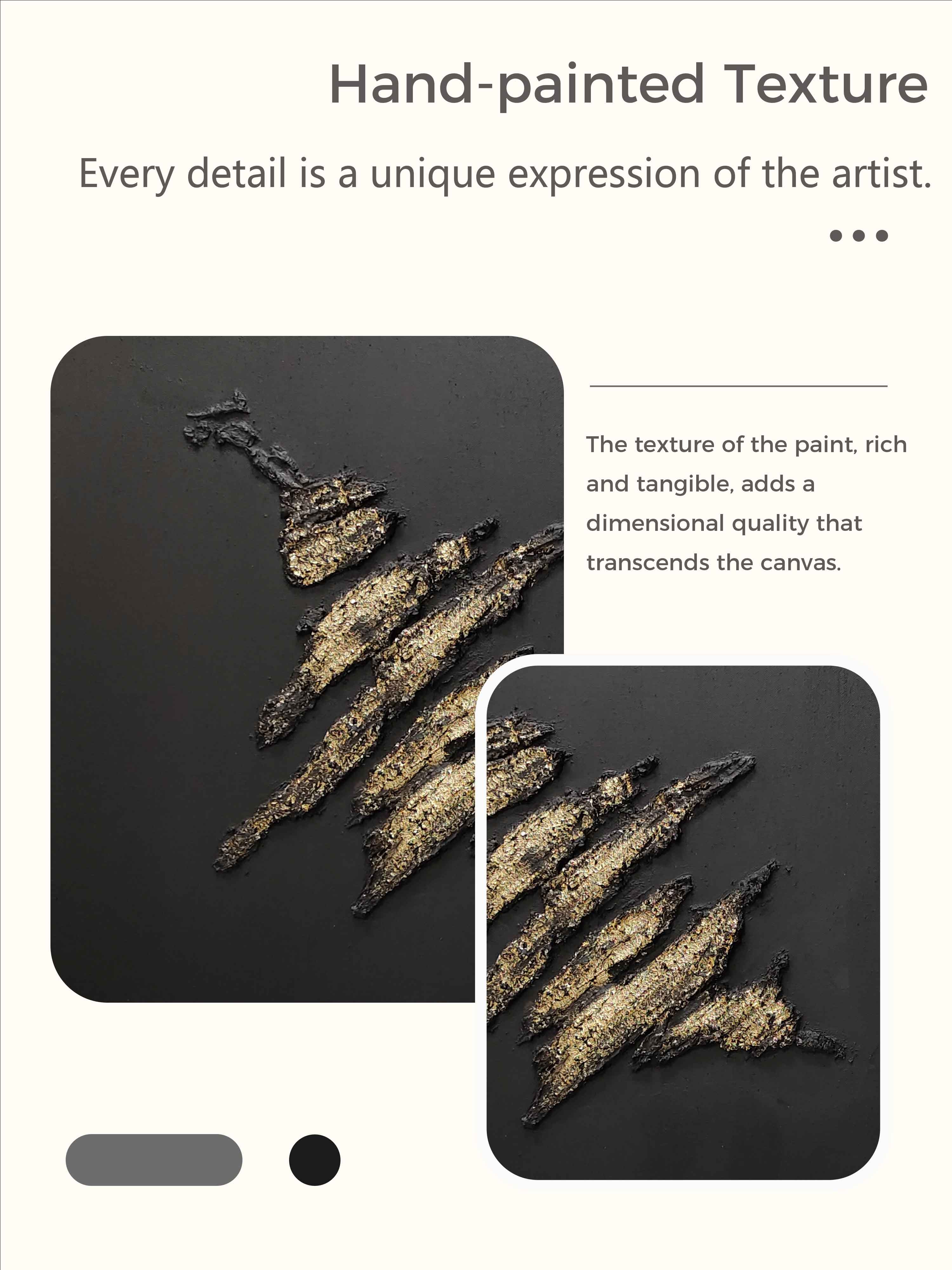 Large Minimalist Abstract Painting Black And Gold Minimalist Wall Painting Modern Minimalist Art