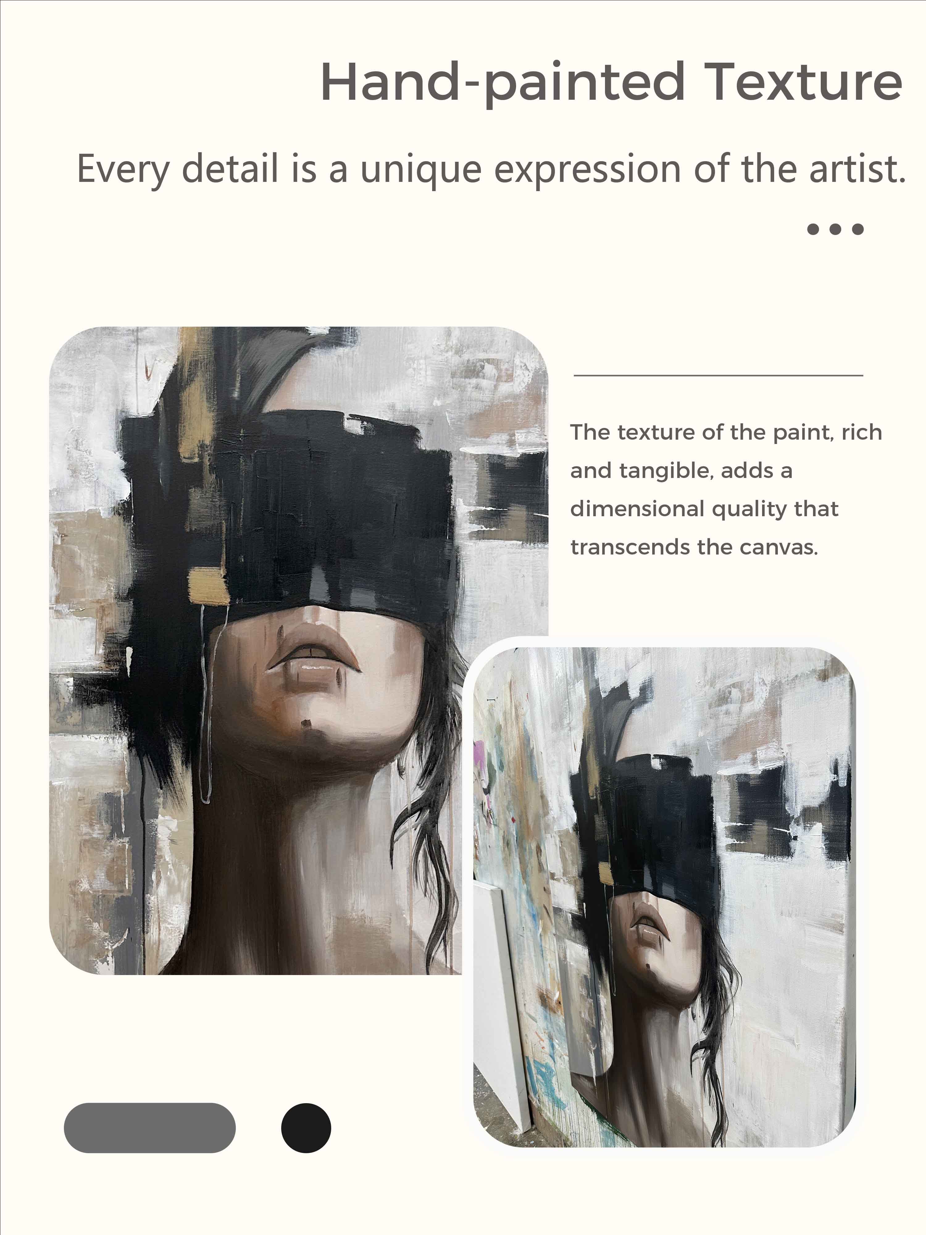 Large Faceless Portrait Painting Minimalist Abstract Lady Painting Black And White Facial Painting Original Abstract Canvas Art