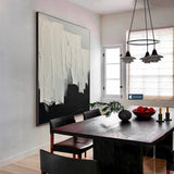 White And Black Minimalist Texture Painting Black And White Abstract Painting On Canvas