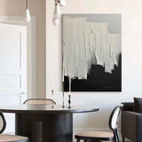 White And Black Minimalist Texture Painting Black And White Abstract Painting On Canvas