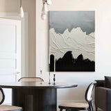 Black and White Abstract Painting Original Black White Minimalist Painting