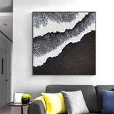 Minimalist Black And White Ocean Art White And Black Abstract Painting White And Black Wall Art