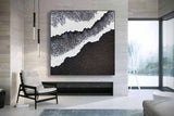 Minimalist Black And White Ocean Art White And Black Abstract Painting White And Black Wall Art