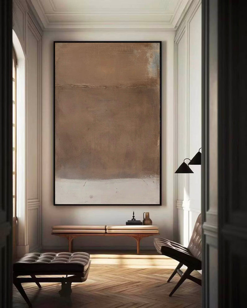 Original Brown Minimalist Wall Art Brown Plaster Textured Wall Art Large Brown Abstract Painting