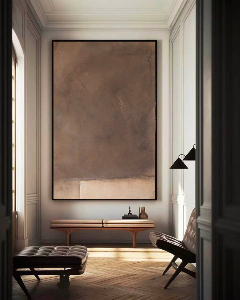 Minimalist Brown Abstract Wall Art Brown Minimalist Painting On Canvas Large Brown Texture Painting