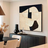 3D Minimalist Textured Beige Painting Large Beige Abstract Minimalist Painting