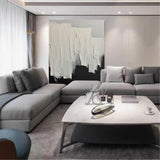 White And Black Minimalist Texture Painting Black And White Abstract Painting On Canvas