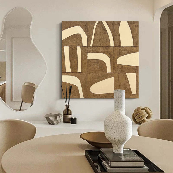 Large Brown Abstract Painting on Canvas Large Brown Abstract Minimalist Painting
