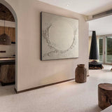 Large Beige Circle Abstract Painting Original Beige Abstract Painting Pure Beige Texture Wall Art